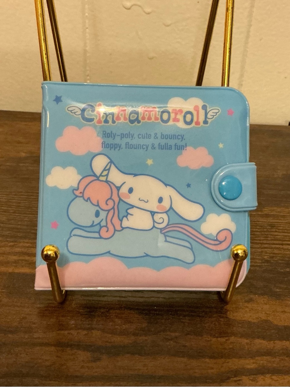Rare Baby blue Sanrio 2023 Cinnamoroll vinyl Snap wallet
